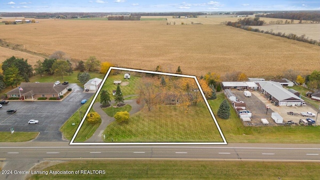 aerial view with a rural view