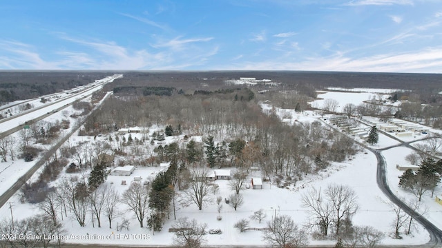 view of snowy aerial view