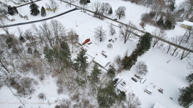 view of snowy aerial view