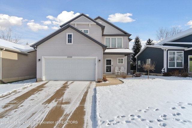 view of front of home featuring a garage