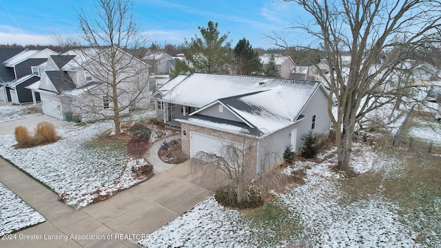 view of snowy aerial view