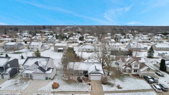 view of snowy aerial view