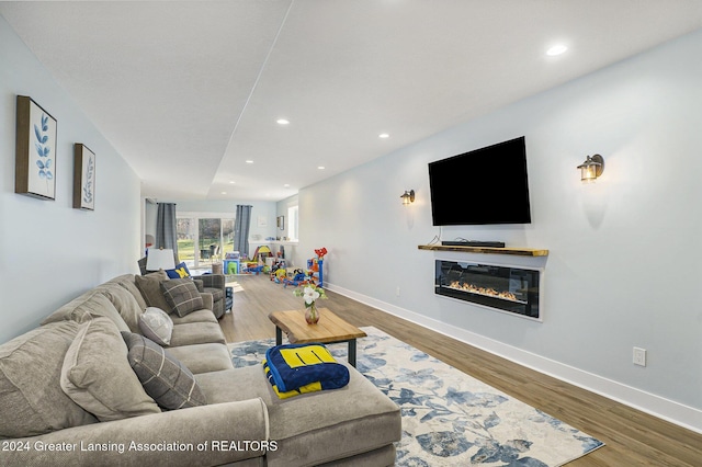 living room featuring hardwood / wood-style floors