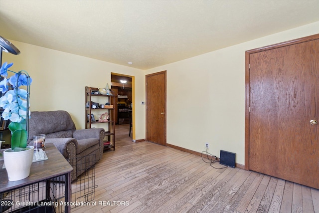 interior space with light hardwood / wood-style flooring