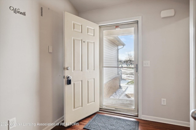 entryway featuring dark hardwood / wood-style floors