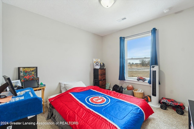 bedroom with carpet