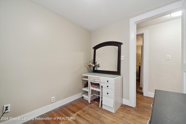 home office featuring wood-type flooring