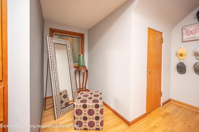 hall featuring light wood-type flooring