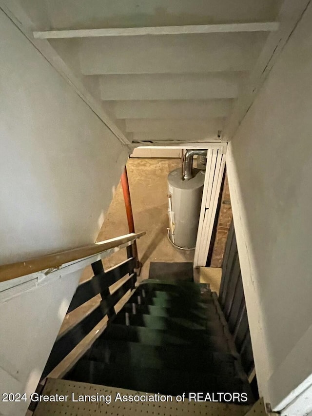 staircase with water heater