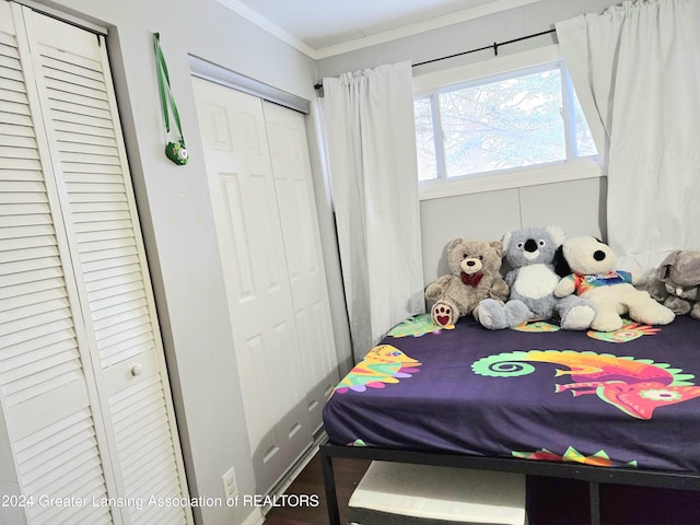 bedroom featuring ornamental molding