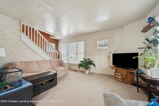 view of carpeted living room