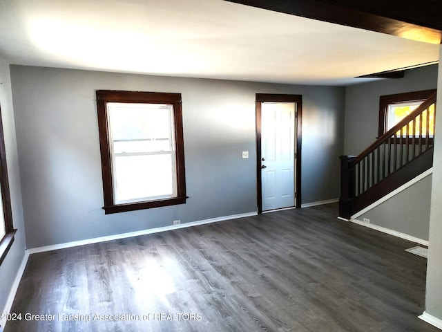 foyer featuring dark hardwood / wood-style flooring