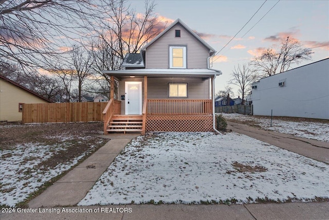 view of front of property with covered porch