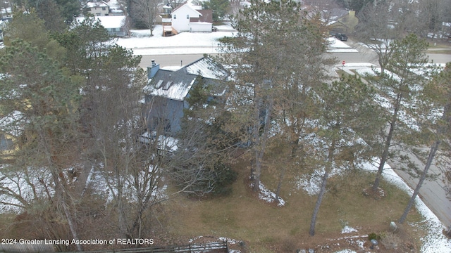 view of snowy aerial view