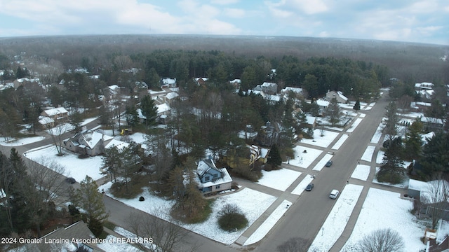 view of snowy aerial view