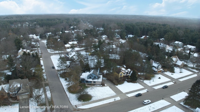 view of snowy aerial view