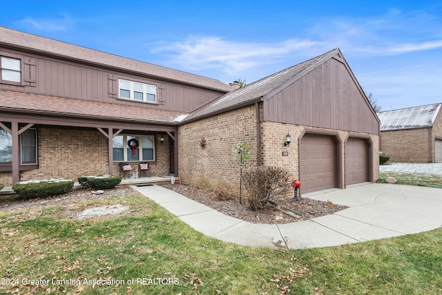 view of front of home with a garage