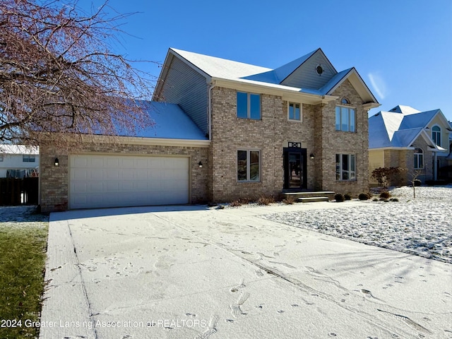 view of front of house with a garage