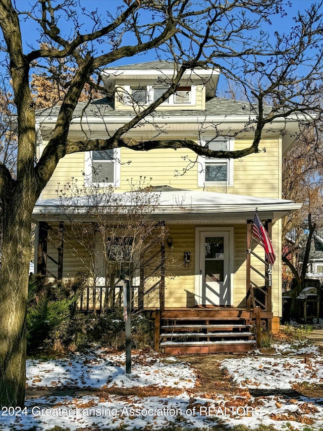 view of front of property with covered porch