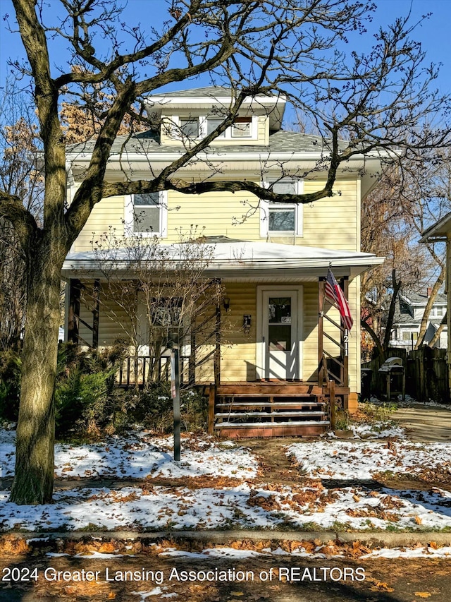 view of front of house featuring covered porch