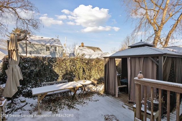 exterior space with a gazebo