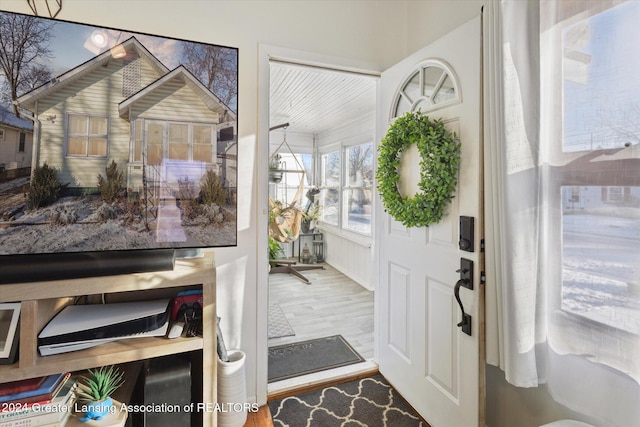 entryway featuring hardwood / wood-style floors