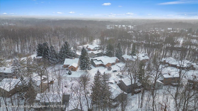 view of snowy aerial view