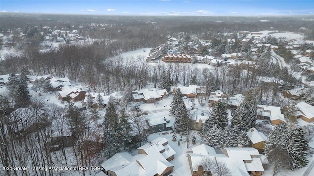 view of snowy aerial view