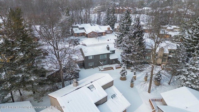 view of snowy aerial view