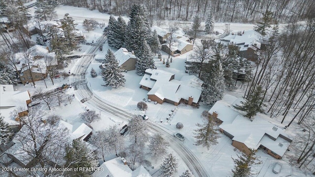 view of snowy aerial view