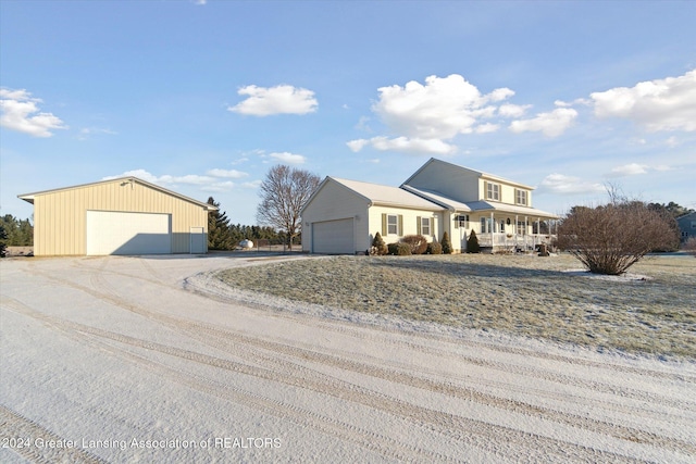 view of front property with a garage