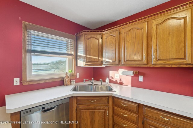 kitchen with dishwasher and sink