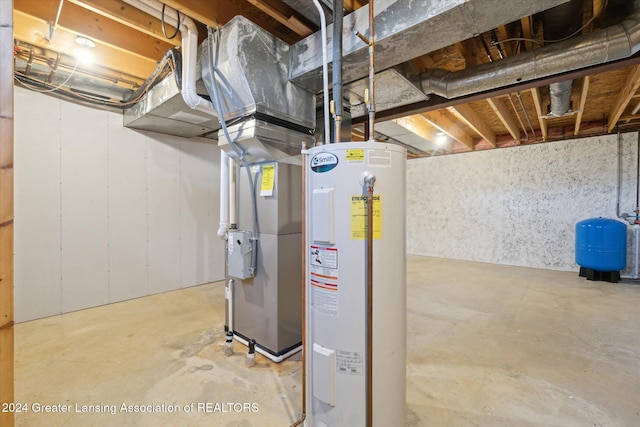 utilities featuring heating unit and water heater