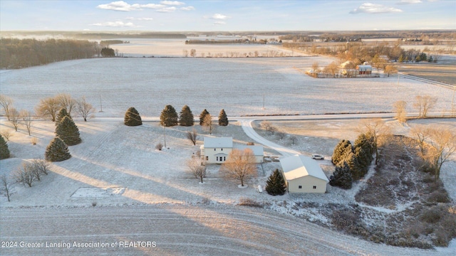 aerial view featuring a rural view