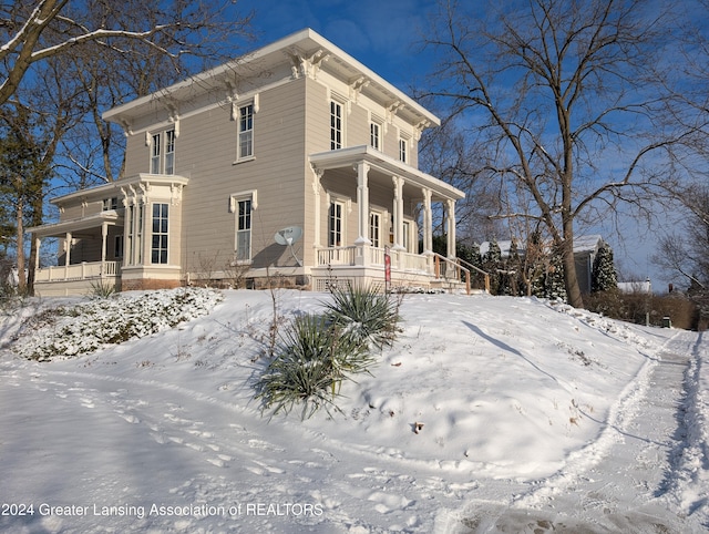 view of snowy exterior