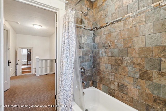 bathroom featuring shower / bath combination with curtain