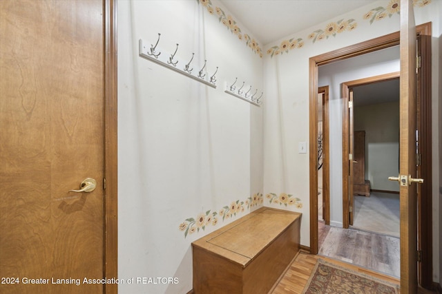 mudroom featuring hardwood / wood-style flooring