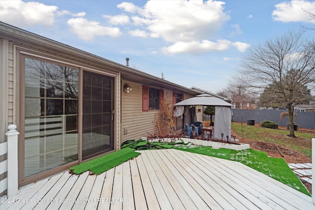 deck with a gazebo