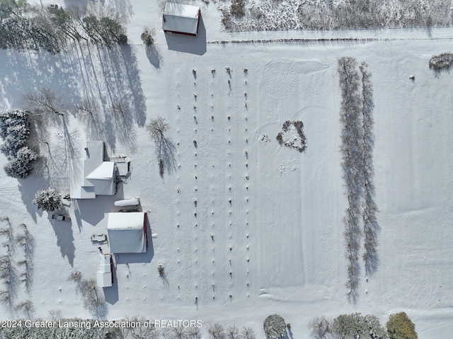 view of snowy aerial view