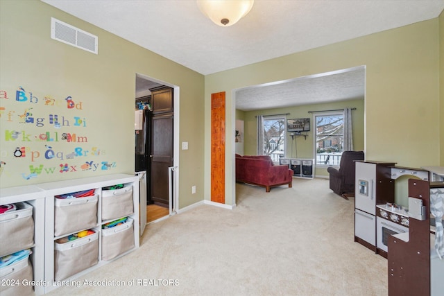 interior space featuring a textured ceiling