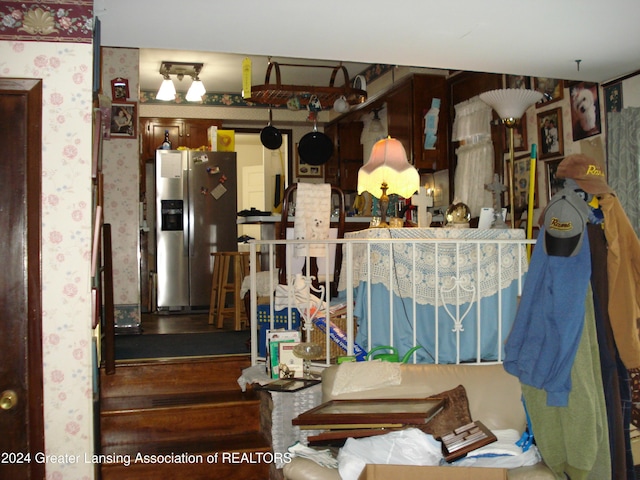 interior space featuring dark wood-type flooring