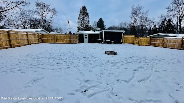 view of snowy yard