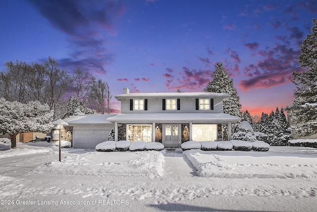 traditional home with an attached garage