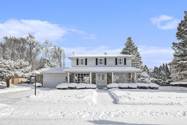 view of property with a garage