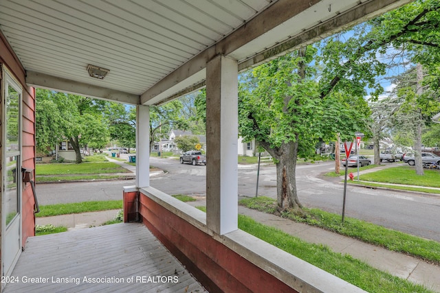 exterior space featuring covered porch