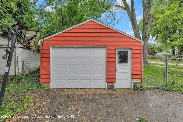 view of garage