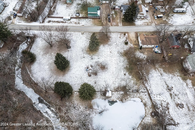 view of snowy aerial view