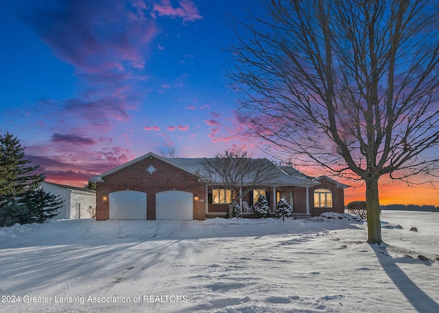 view of front of house featuring a garage