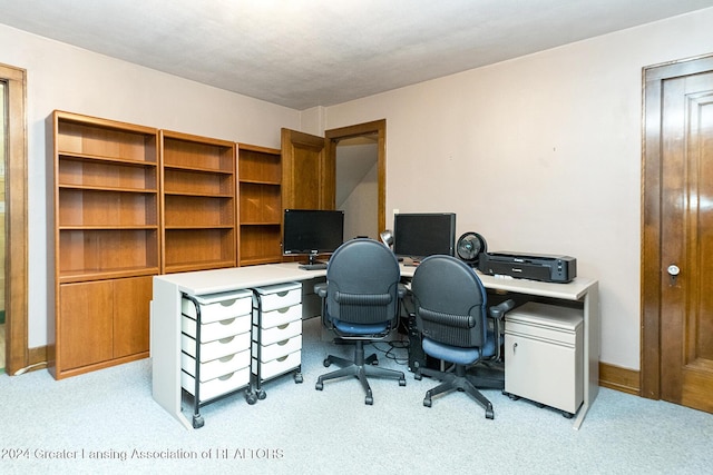 office space with light carpet