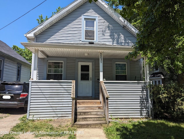 bungalow featuring covered porch